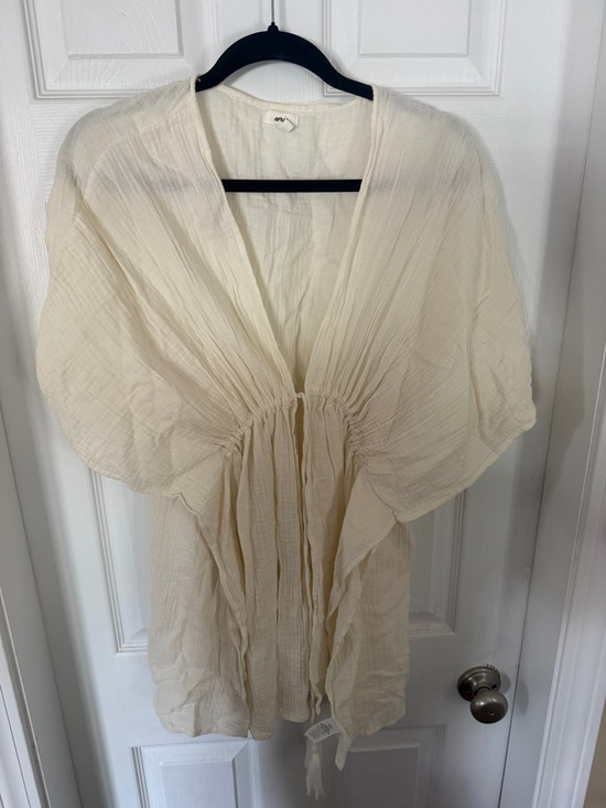 aerie Other - aerie Cream Gauzy Tie-Front Swim Coverup